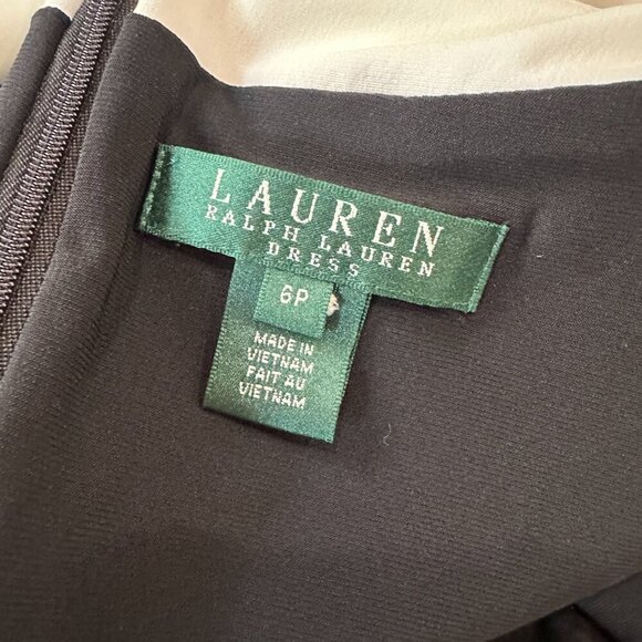 NEW NWT Lauren Ralph Lauren Color Block Little Black Dress Size 6p - Picture 9 of 11